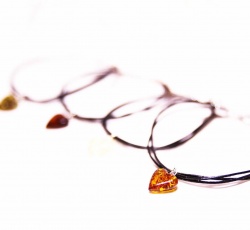 Adult Amber Heart Pendant Bracelet